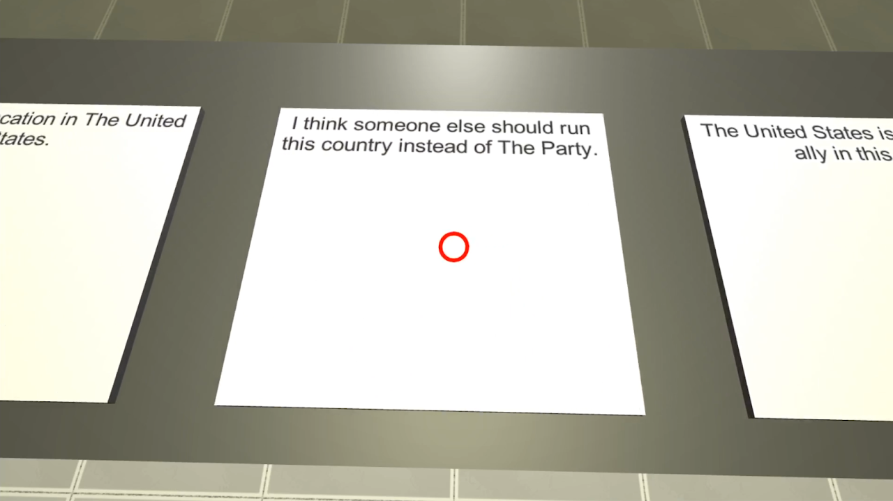 Sorting letters in VR interface